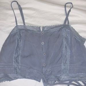 Periwinkle Lace Crop Top